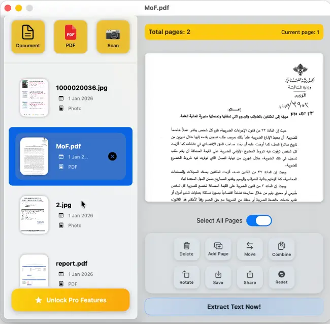 Arabic OCR – Free Online Demo & Mobile App for Handwriting & PDFs