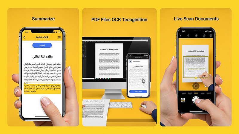 Scan documents, images, or handwriting and extract Arabic text with AI