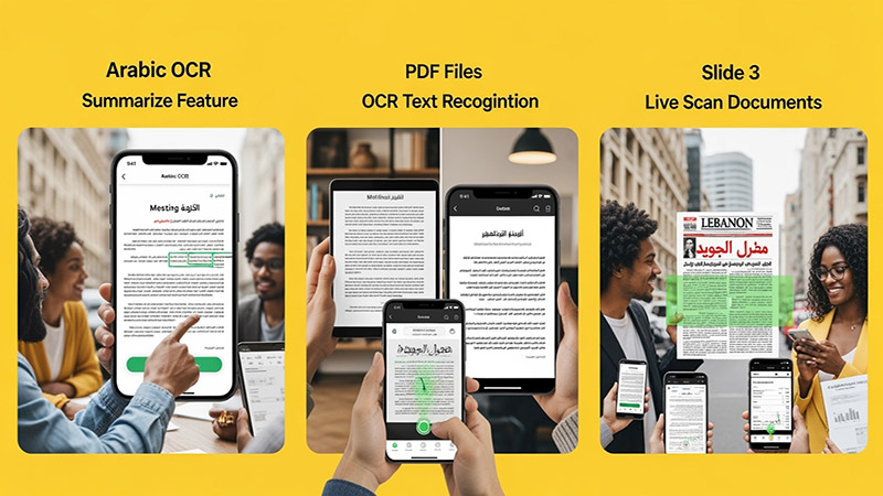 Scan documents, images, or handwriting and extract Arabic text with AI
